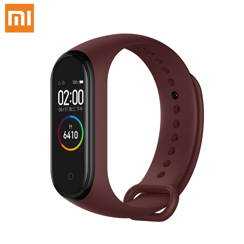 Xiaomi Mi Band 4 Smart Bluetooth 5,0 Браслет фитнес-браслет AMOLED цветной сенсорный экран Музыка AI пульс - Цвет: Red wine-CN