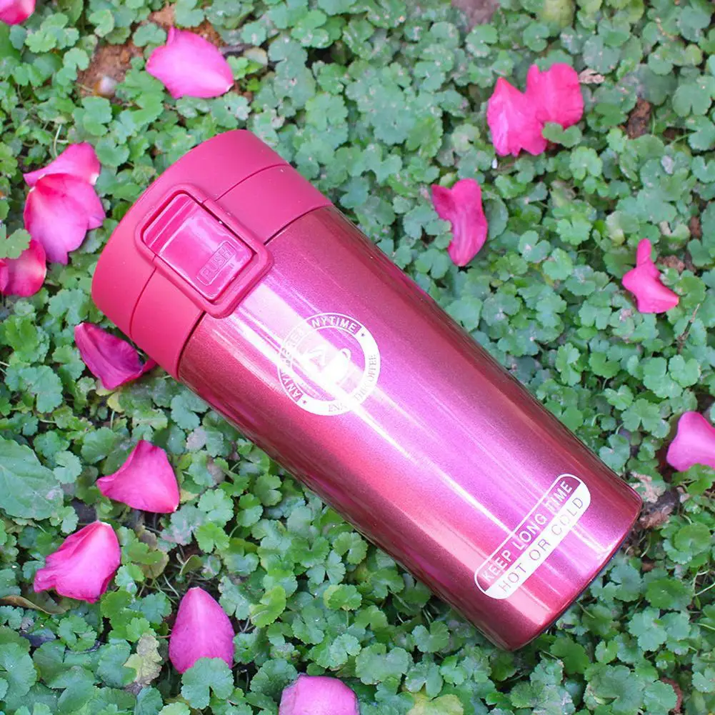 Кофейная кружка из нержавеющей стали, термос с крышкой - Цвет: red 360ml