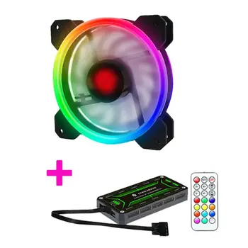 

LED RGB Computer Cooling Fan 120mm Remote Control PC Gaming Case Silent Cooler