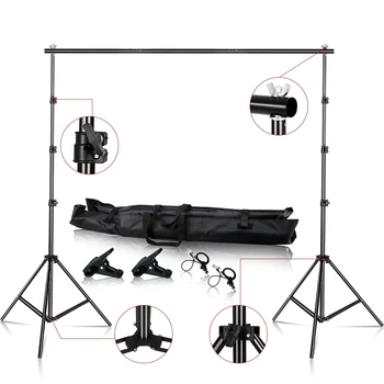

Background Photography Support Stand System Kit Adjustable Backdrop Stand for Video Photo Studio with Carry Bag