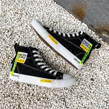 

Men Canvas Sneakers High Top Men Shoes Flats Casual Autumn Winter Male Footwear Breathable Walking shoes Plus Large Size 44