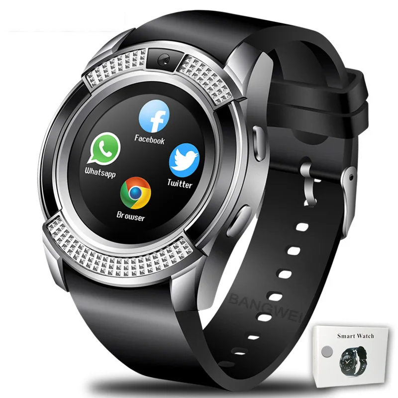 Silver balck LIGE Новые смарт-часы мужские модные спортивные часы с шагомером фитнес-часы информация напоминание поддержка sim-карты Relogio+ коробка - Цвет: Silver balck