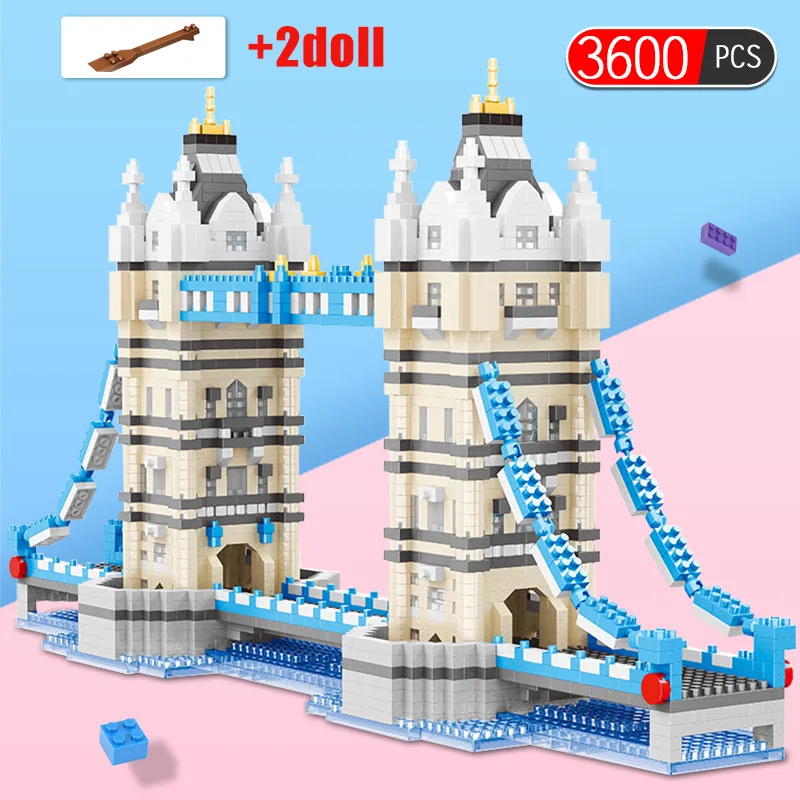 

DIY Mini Blocks White House Big Ben House of Parliament London Bridge Chinese Famous Architecture Model Building Bricks Kids Toy