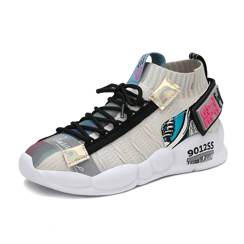 NEW Children Shoes Boys Girls Sport Fashion Comfortable Autumn Outdoor Breathable Kids Sneakers Zapatos casuales Running Shoes - Цвет: Бежевый