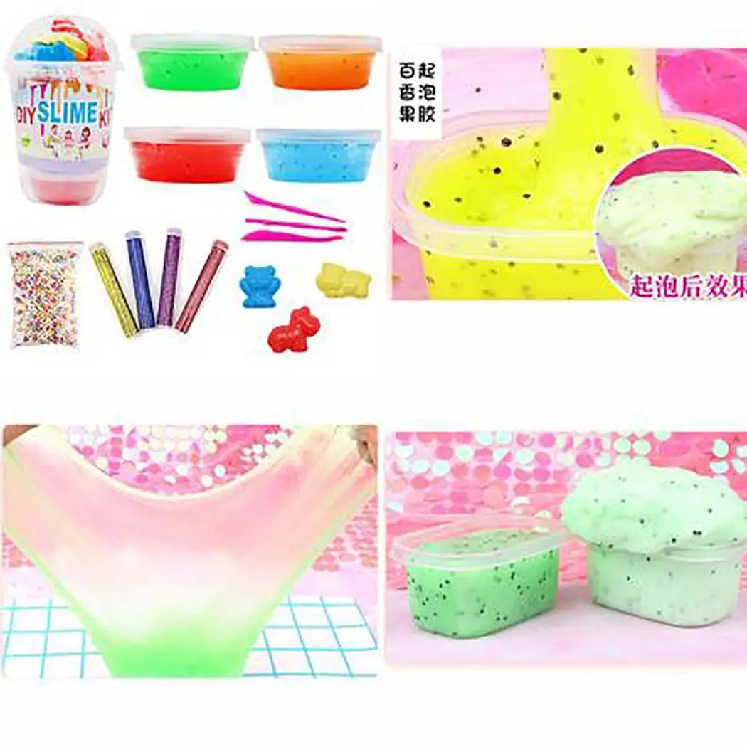 DIY Slime Kit пушистый мягкий пенопласт глина для изготовления повседневного материала Безопасный и экологичный Набор пластилина для детей