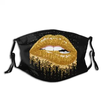 

Lip Clip Glitter Non-Disposable Mouth Face Mask Anti Bacterial Dustproof Mask With Filters Protection Mask Respirator Muffle