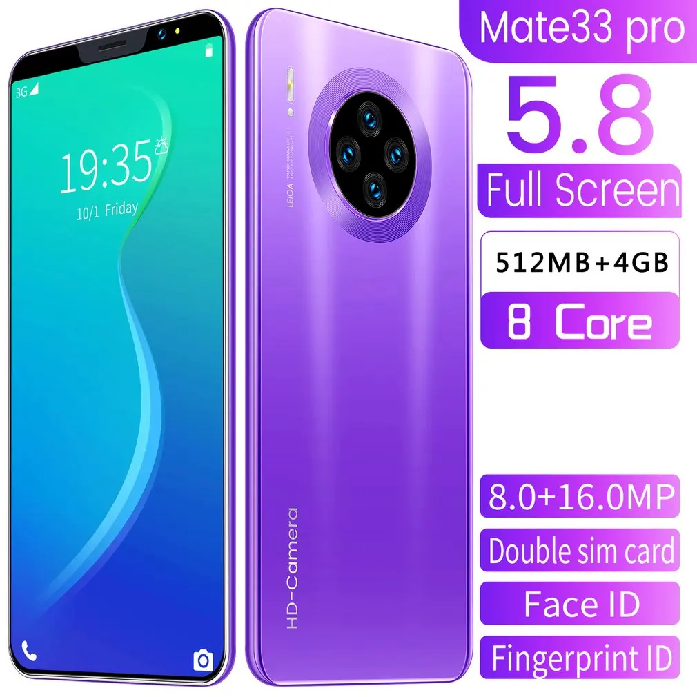 Mate33 Pro Smartphone with 512M+4GGB Large Memory