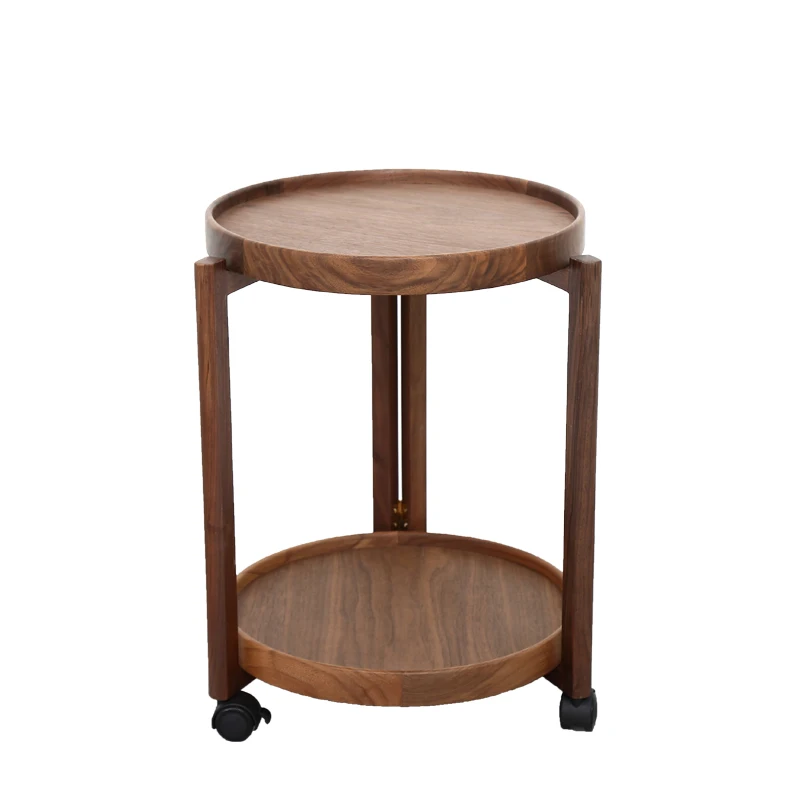 cheap Solid Wood End Table Living Room Round Moveable Coffee Table