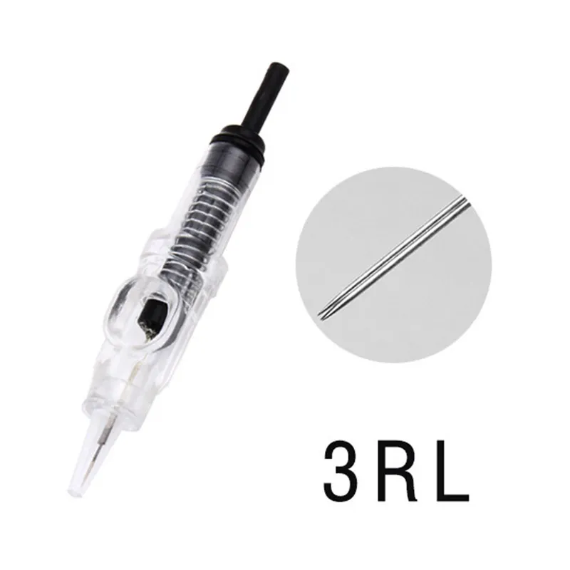 100pcs 1 para Agulha Easy Click Universal Dermografo 1,3,5RL permanent makeup Cartridge Needles For Eyebrow LIP digital needles-4