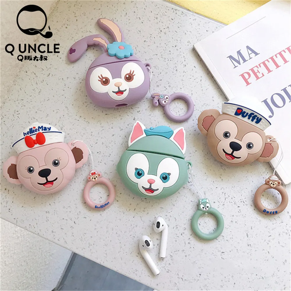 Q UNCLE Ins Чехлы для пар с героями мультфильмов для Apple Airpods защитный чехол милый мешок для хранения Bluetooth беспроводная гарнитура коробка Женская
