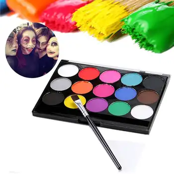 

15Colors/Box Body Paint Makeup Paint Oil Cream Body Face Painting Kit With Brush For Christmas Fancy Carnival Vibrant Party New