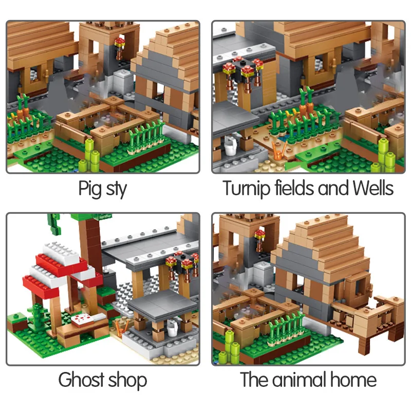 My World The Farm Cottage Building Blocks Technic Compatible Minecrafted Village House Figures Brick Toys For Children My World The Farm Cottage Building Blocks Technic Compatible Minecrafted Village House Figures Brick Toys For Children