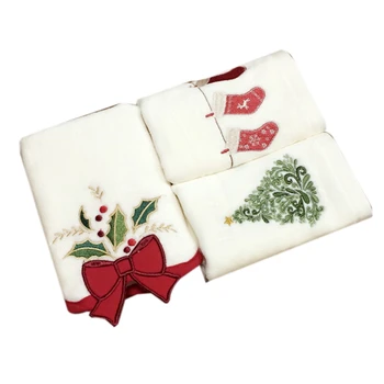 

Christmas Series Cotton Towels Christmas Bells Christmas Tree Stockings Towels Towels Decoration Gifts Embroidered Towels Christ