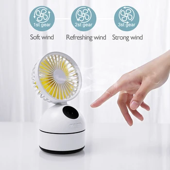

USB Fan Ultrasonic Air Humidifier Essential Oil 200ML With LED Night Lamp Electric Aromatherapy