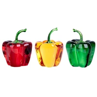 3 Colors Cute Crystal Chili Figurines Living Room Ornament Pepper Glass Craft Paperweight Home Decoration Accessory Gifts 1