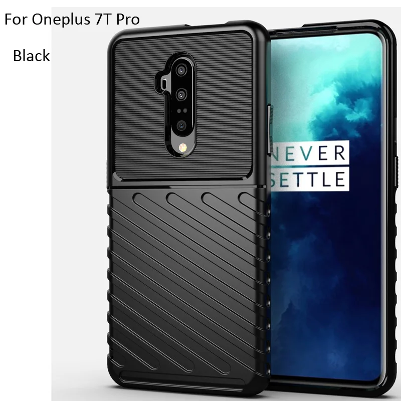 Прочный защитный чехол для Oneplus 7T Pro 7 6T защитный чехол с защитой от падения - Цвет: Black