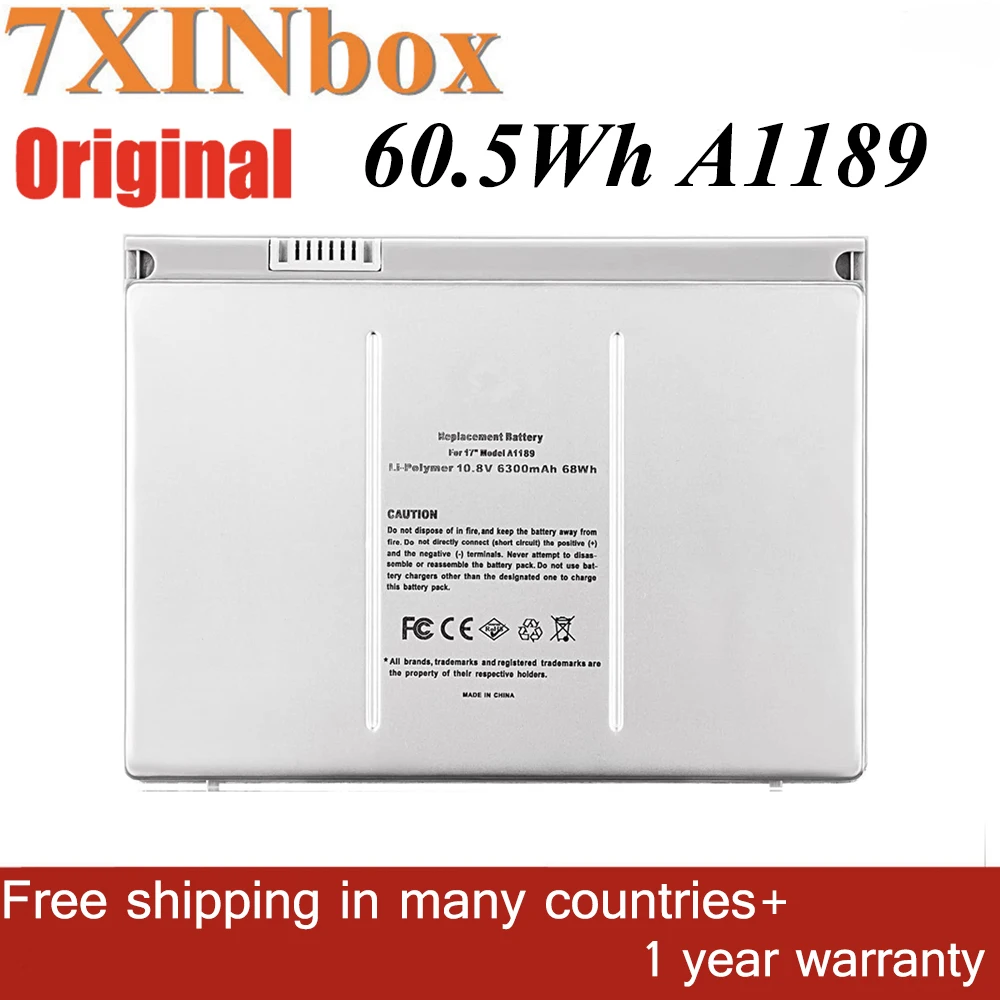 

Аккумулятор для ноутбука 7XINbox 10,8 В 68 Вт/ч A1189 для MacBook Pro 17 дюймов A1151 A1212 A1229 A1261 MA458 MA092 MA611 MA897 MA092CH/A