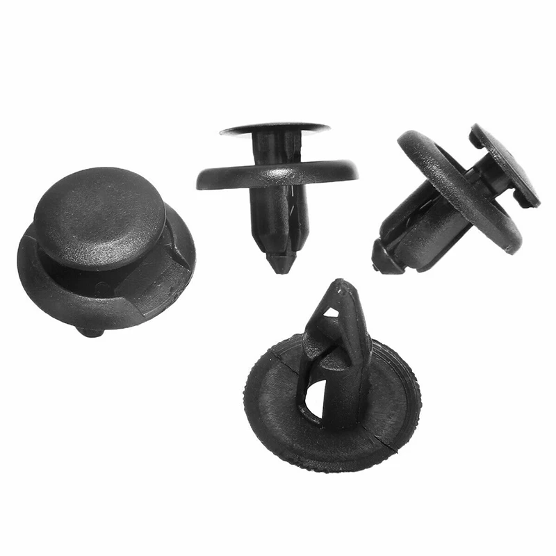 100 Pcs 10 types 100 Pcs Black Professional Plastic 8mm Hole Fender Liner Fastener Rivet Push Clips for Nissan Car Accessories
