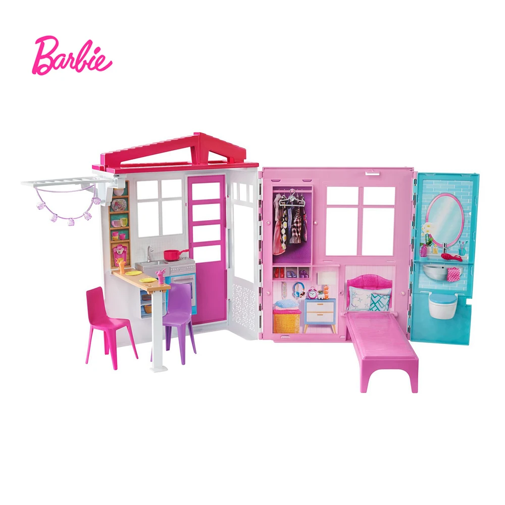 Roman Versnipperd menu Barbie Huis Draagbare 1-Story Playset Poppenhuis Met Zwembad En Accessoires  Interactieve Pop Speelgoed Vakantie Cadeau FXG55 - AliExpress Speelgoed &  Hobbies