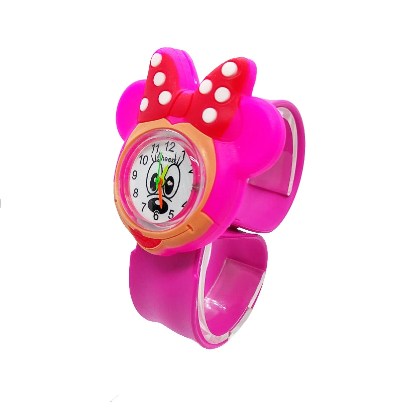 Minnie - Rose Детские часы Relogio Infantil, детские часы с мультяшными животными, водонепроницаемые резиновые кварцевые детские часы для девочек и мальчиков, детские часы для малышей - Цвет: Minnie - Rose