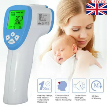 

Forehead Non Contact Infrared Baby Thermometer LCD Body Temperature Fever Digital IR Measurement Tool Gun for Baby Adult