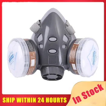 

Gas Mask Chemical Gas Anti Dust Paint Industrial Respirator Dual Filter Face Safety Protection Mask With Glasses Wholesale