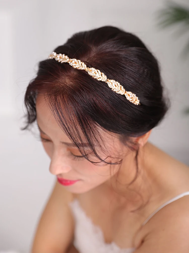 Золотая свадебная повязка на голову женская банкетная вечерние нка для девочки