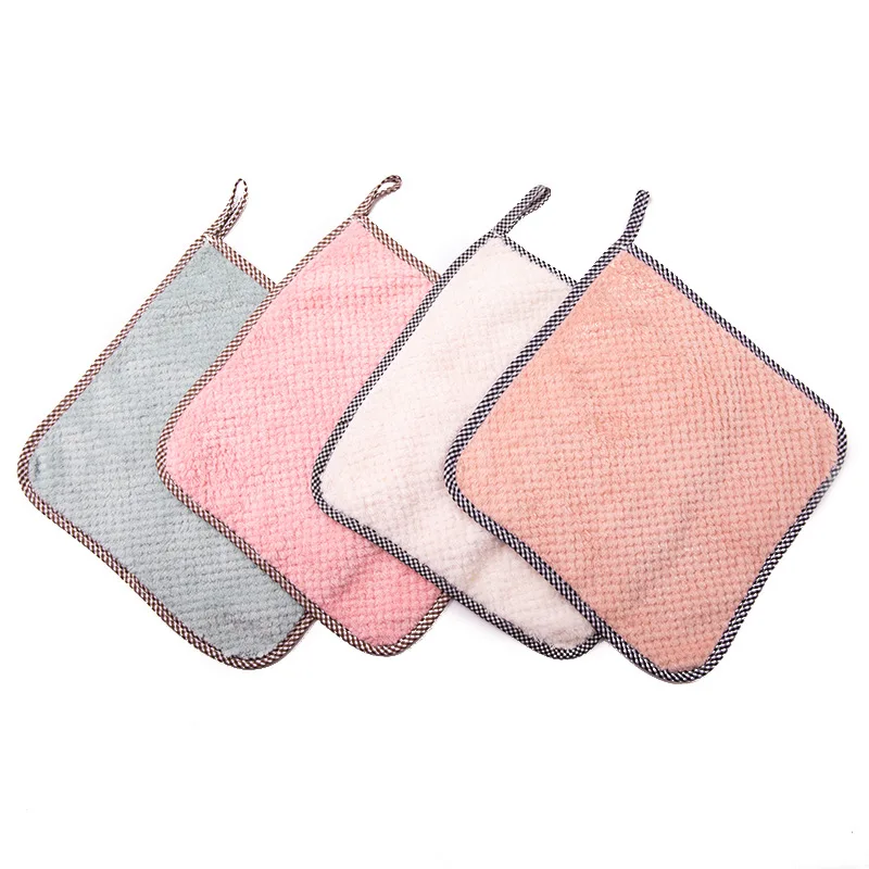 

2PCS Super Absorbent Clean Cloth Cleaning Wiping Rag Dish Towel Home Kitchen Towel Sink Wipe Coral fleece Cleaning Towels Cosina