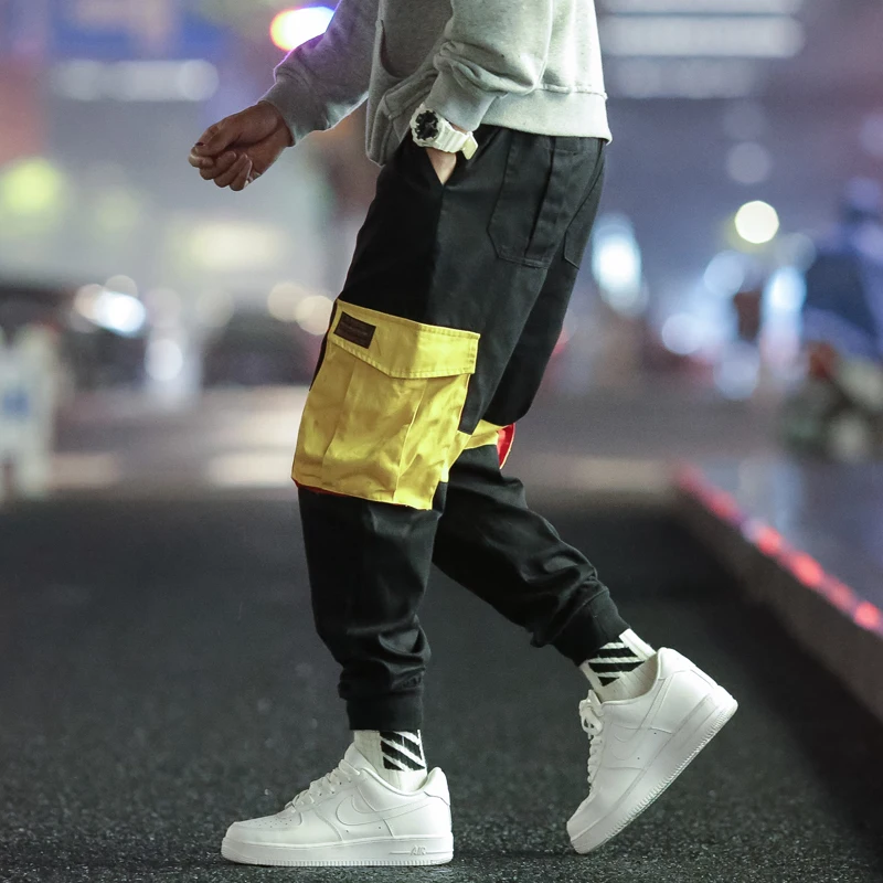 Pants Men Streetwear Mens Joggers Pants Harem Mens Pants Hip Hop Tactical 2019 Autumn Plus Size Hit Color Casual Cargo