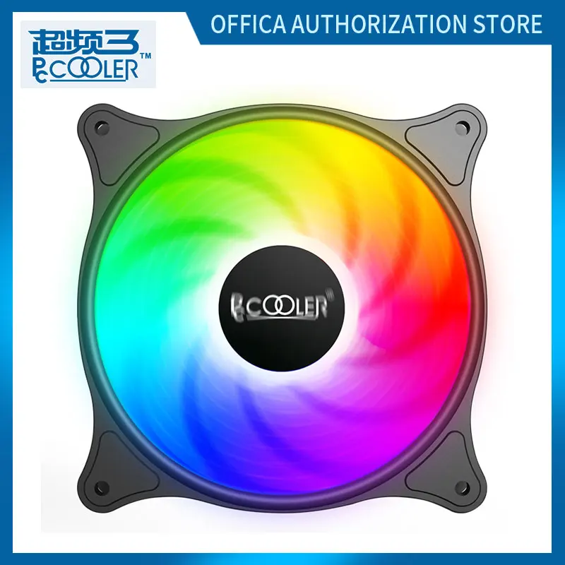 Pccooler Brigth Moon 120mm SRGB Colorful Silent Fan With 9 Blade Screw  Motherboard Small 3pin And Power Dtype 4PIn  Interface