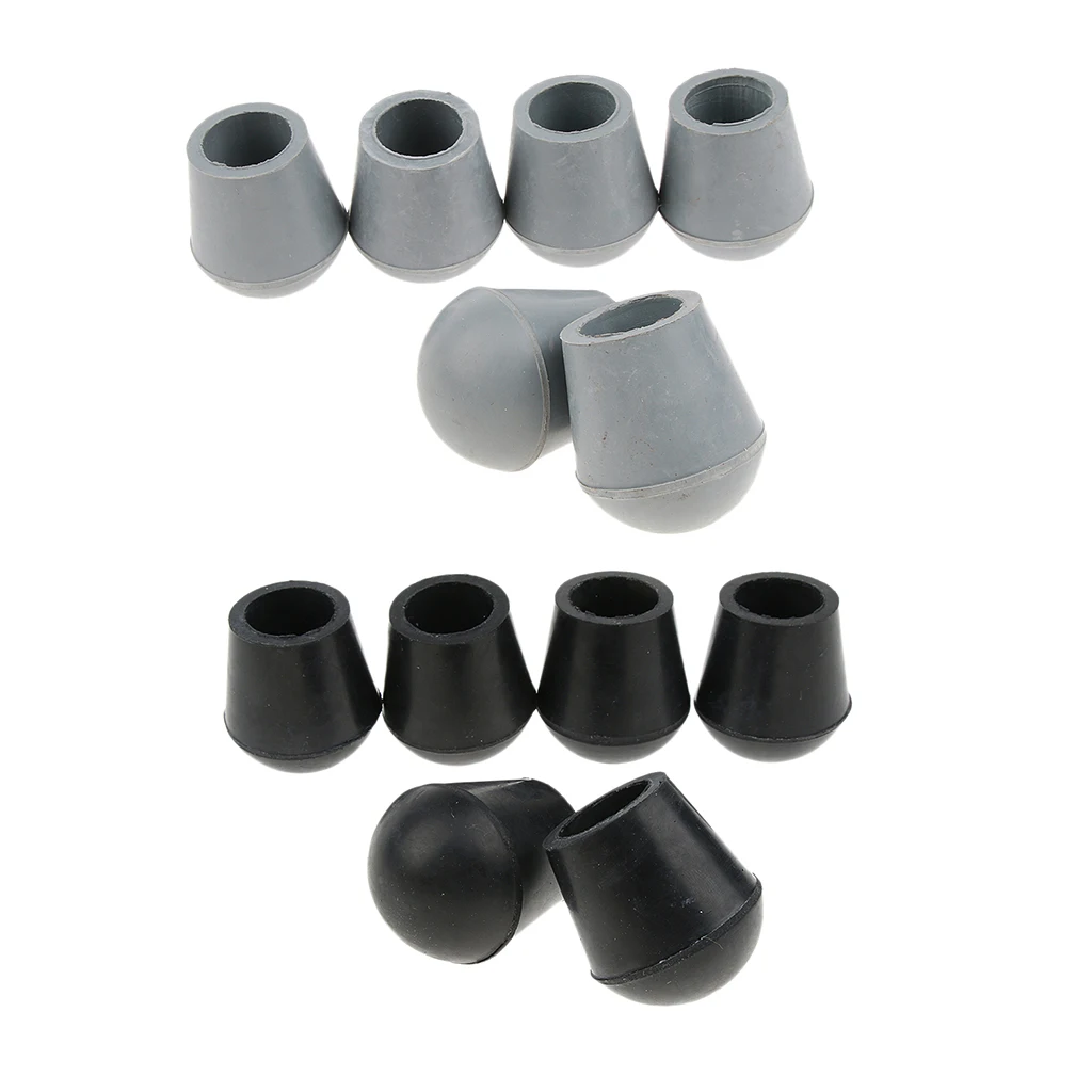 Walking Stick Ferrules 6pcs Round Bottom Rubber Tip For Triangle Cane Stool Crutches Chair 3/4"
