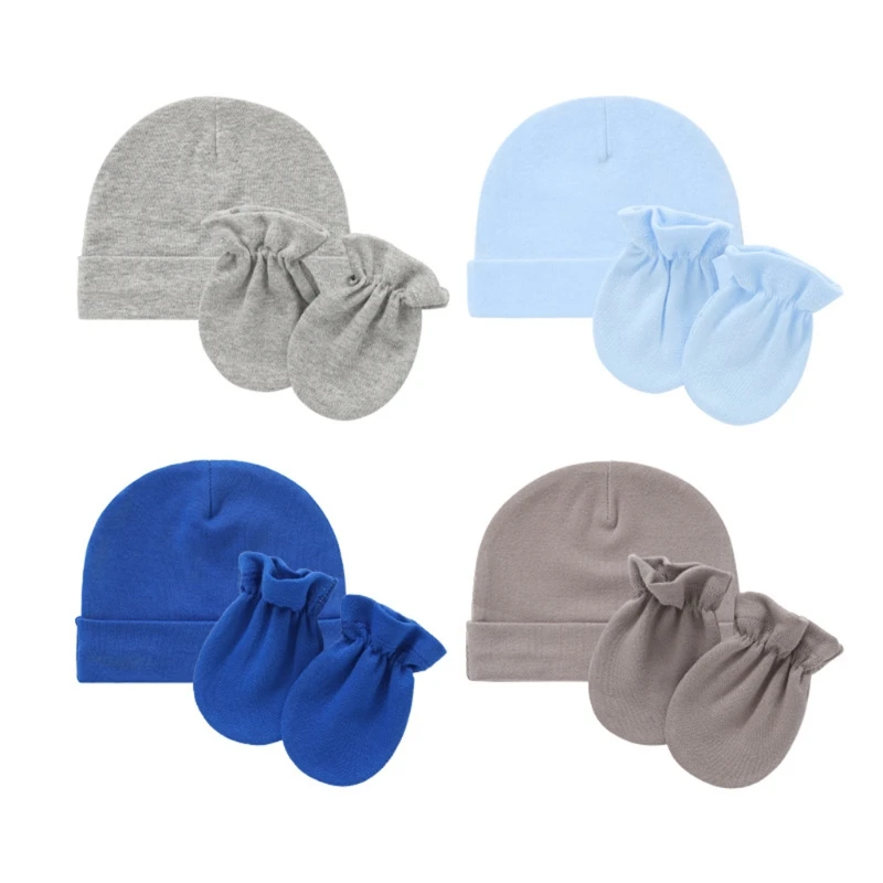 child safety seat Baby Anti Scratching Cotton Gloves Infant Hat Set Newborn Face Protection Scratch Mittens Breathable Cotton Warm Cap Baby Bonnet accessoriesbaby eating 