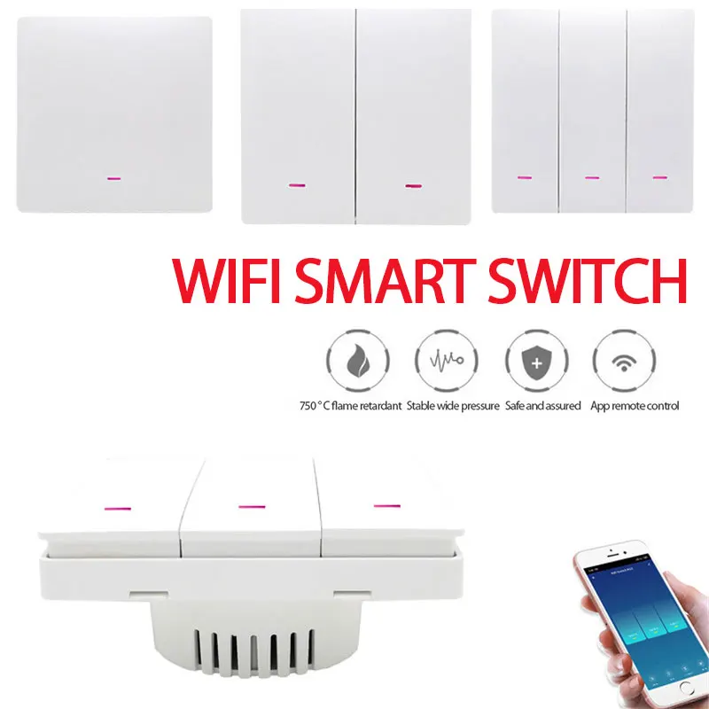 Умный настенный светильник ель света передатчик с Wi-Fi на 1/2/3 клавиши работает Alexa