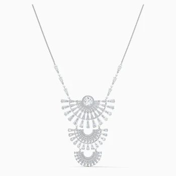 

SPARKLING DANCE DIAL UP Boutique Fan-shaped Zircon Necklace, Stacked Fan-shaped Add Layering, Light and Luxurious Temperament