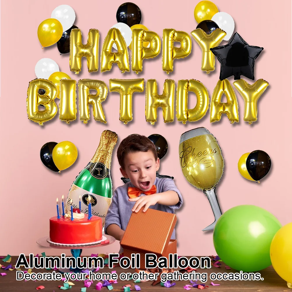 Puseky надувные буквы Фольга английский Happy birthday Алфавит шар День рождения украшения детский душ шарики
