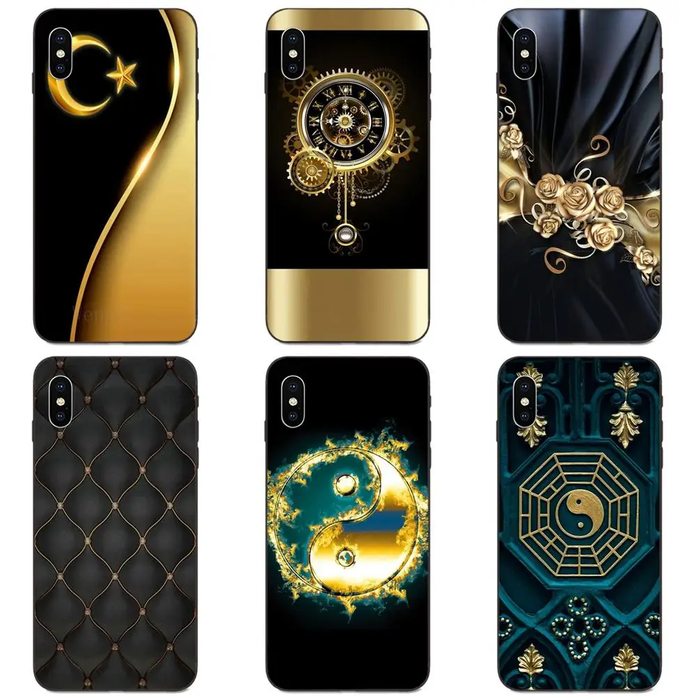 Чехол из черного золота с принтом Yin Yang Tai Chi для huawei mate 9 10 20 P8 P9 P10 P20 P30 Lite Mini Play Pro P