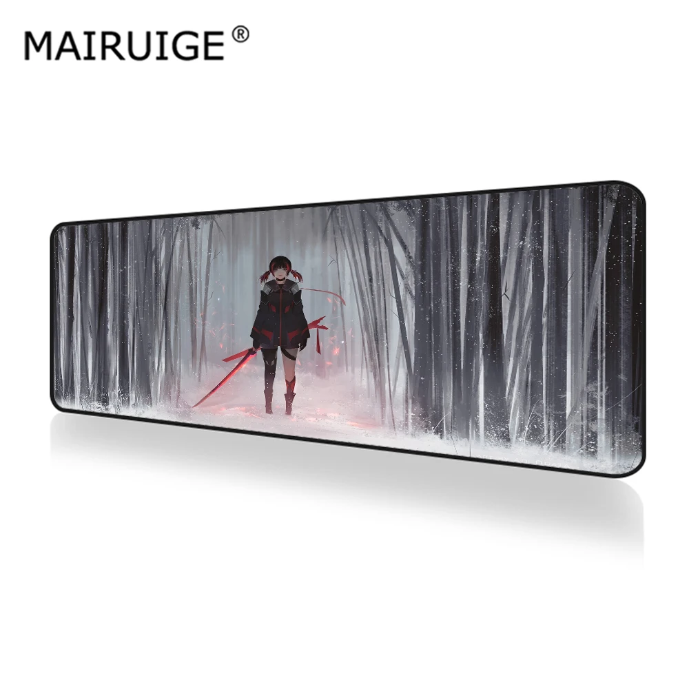 

Aoi Ogata Black and Red Mouse Pad Anime XXL Gamer Desk Mat Large Keyboard Pad Gaming MousePad 90x40cm for Laptop Table Pads