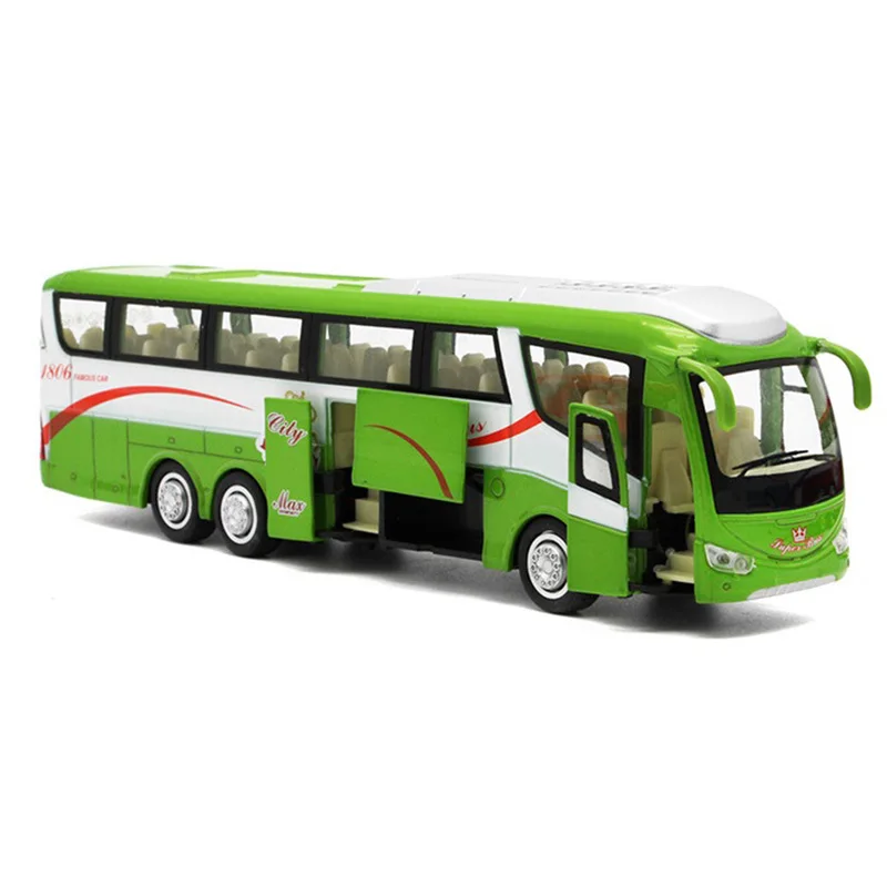 1:32 Сплав модели автомобилей Высокая моделирования городской автобус Металл Diecasts игрушечные транспортные средства оттягивать назад и мигающий и музыкальный