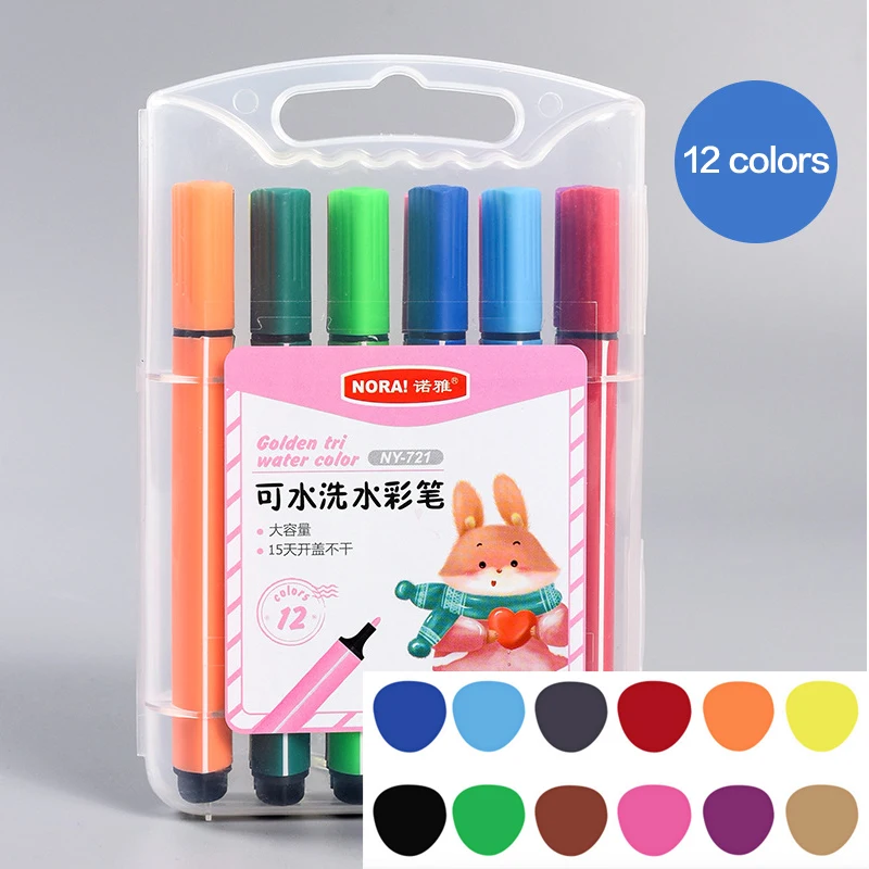 12/24/18/36 Color Washable Watercolor Pen Set Kids Student Drawing Graffiti Water  Color Markers scrapbooking supplies - AliExpress
