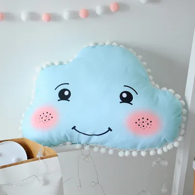 INS Cartoon Moon Star Cushion Children Pajama Pillow Cute Cloud Pillow Sofa Bay Window Ornament Girl'S Ceremony