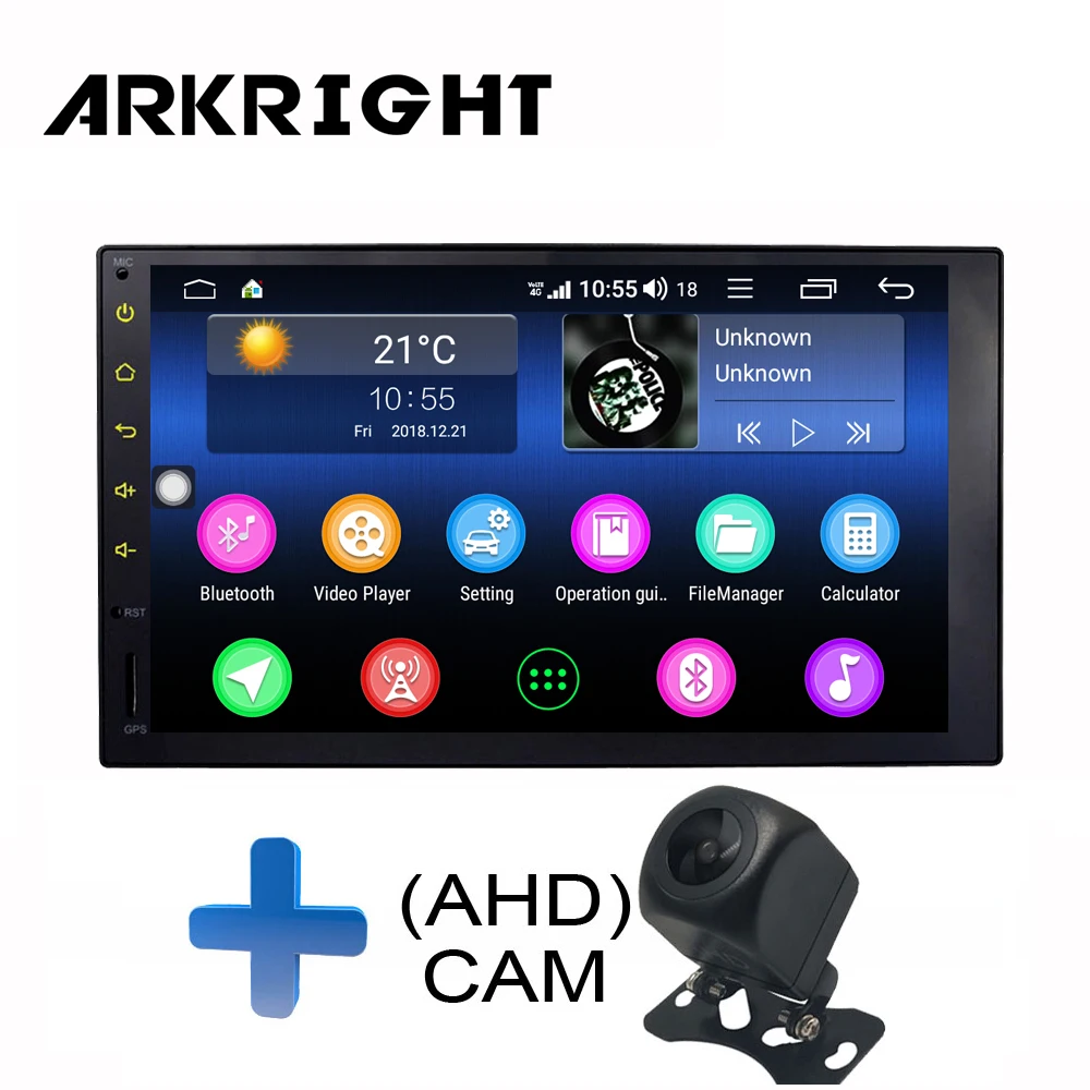 ARKRIGHT 7 ''4+ 64GB 2Din Android автомобильный плеер Android 8,1 Авторадио carplay sc9853i с 4G слотом для сим-карты - Цвет: HU-CAM