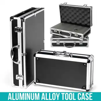 

Durable Sponge Inside Portable Sturdy Organiser Hard Carry Practical Storage Aluminum Alloy Tool Box Travel Carry Case