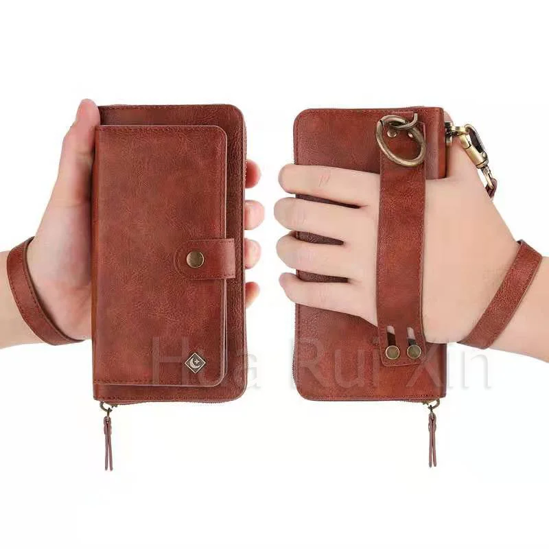 

For Samsung s8 s9 s7edge note8 for iphone 8PLUS vintage pattern multi-function split zipper bag mobile phone case s10plus lanyar