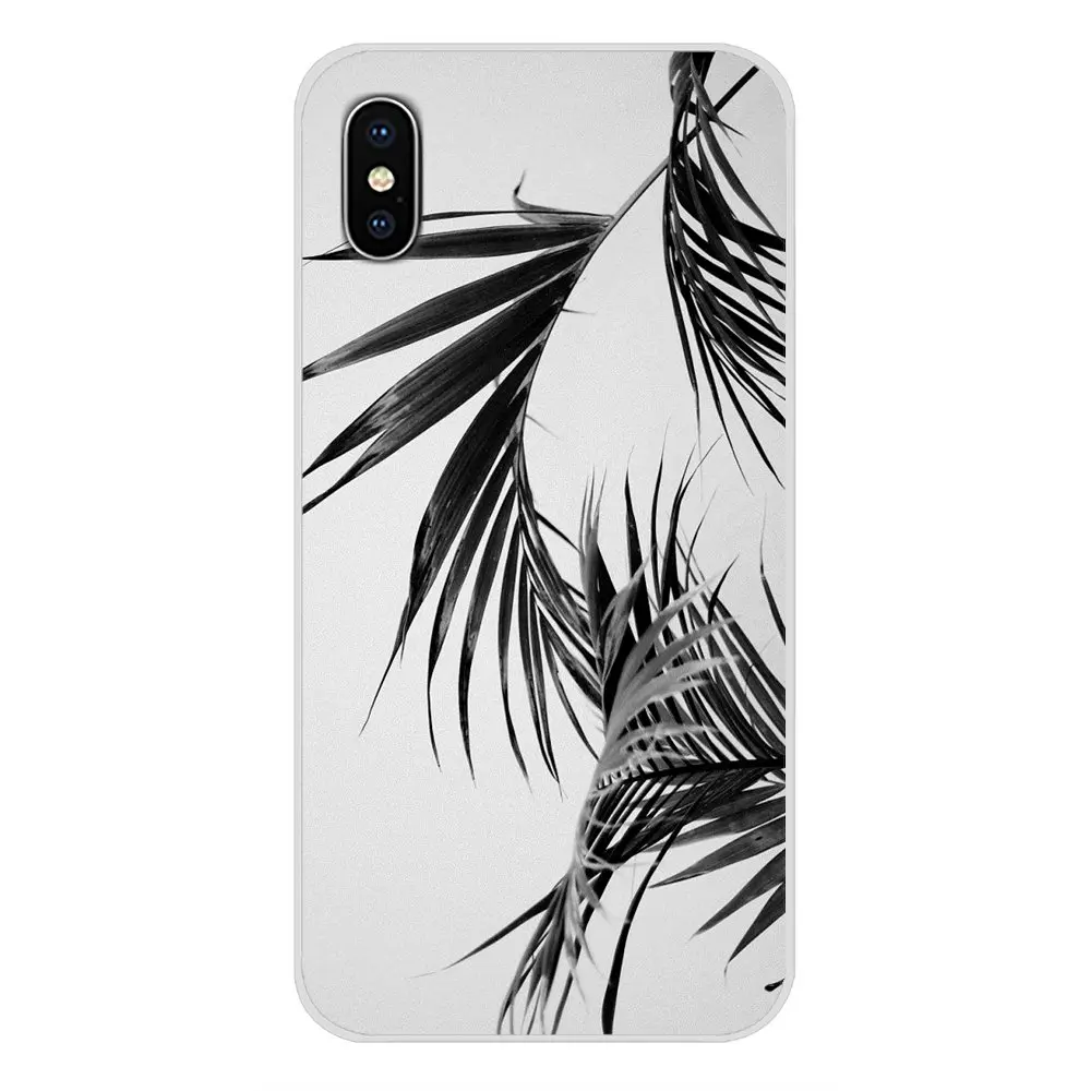 images 6 Черный белый Пальмовые Листья пальмы для huawei G7 G8 P7 P8 P9 P10 P20 P30 Lite Mini Pro P Smart Plus мягкий чехол из ТПУ - Цвет: images 6