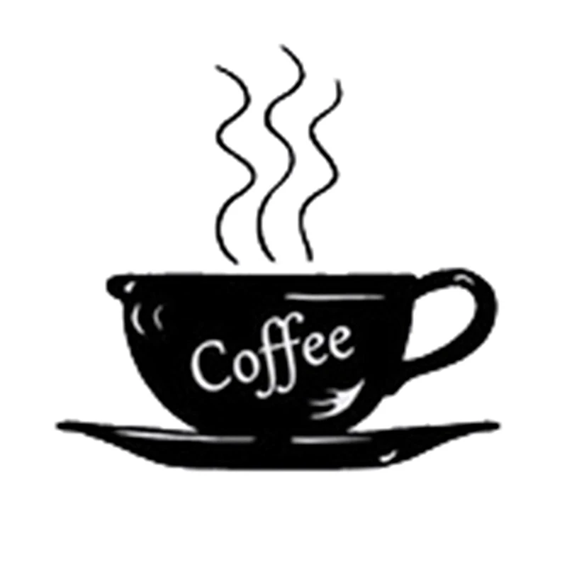 Promotion! Coffee cup small decorative wall stickers(black)22*23cm | Дом и сад