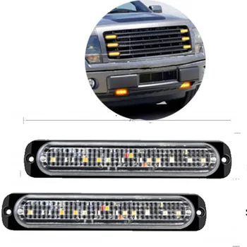 

2Pcs Amber/Yellow 12LED Signal Lights Hazard Warning Flash Strobe Light Lamp Daytime Running Traffic Trailer Fog Light DC12V-24V
