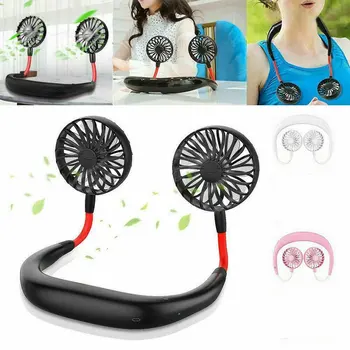 

Portable Lazy Sports Halter Fan Mini Hanging Neck Fan USB Rechargeable Cover Halter Sports Fan Air Cooler Outdoor 2020