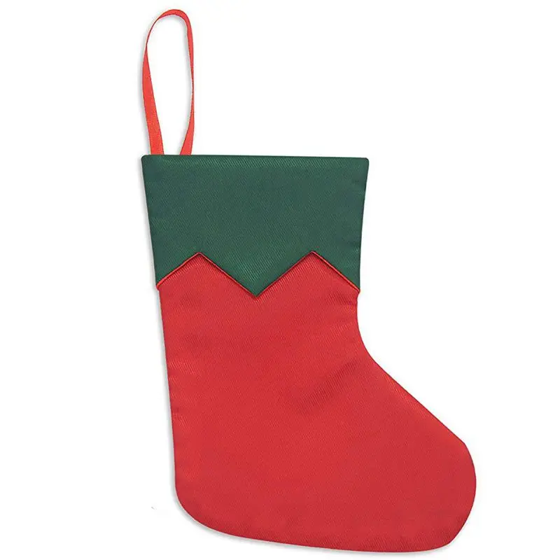 12 packs of 7 inch twill mini Christmas stockings gift card holder, small rustic feeling red Christmas tree decoration set