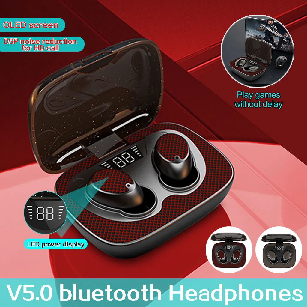 Bluetooth гарнитура с цифровым дисплеем стерео объемный звук беспроводная свободное