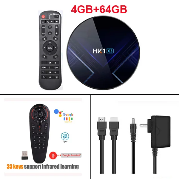 4GB 64GB G30S HK1 X3 Android 9,0 ТВ приставка Amlogic S905X3 4 Гб ПЗУ 64 Гб 128 Гб 8K 5G Wifi BT Youtube HDR Google Play Netfilx 1000M LAN телеприставка - Цвет: 4GB 64GB G30S